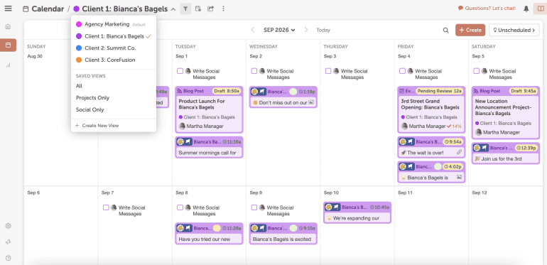 Customize each client's experience with their own Client Calendar.